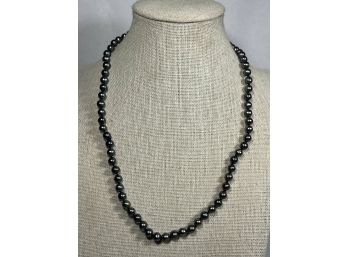 Sterling Silver & Gray Fresh Water Pearl Necklace 16'