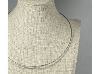 Designer Either Silver & White Gold Clasped Wire Choker Necklace