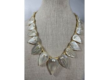 Mother Of Pearl Vintage Carved Necklace