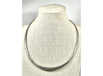 Plain Simple Vintage Mexican Sterling Silver Torque Necklace