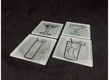 Frosted Glass Drink Coasters
