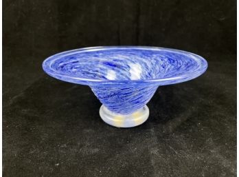Blue Swirled Glass Bowl