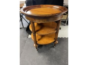 Baler Furniture Rolling Accent Table With Shelves