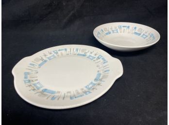 Blue Heaven Underglaze By Royal China Plate And Bowl