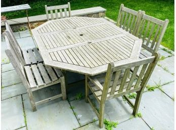 Teak Outdoor Set - Expanding Table And 6 Chairs