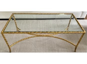 Gold & Glass Cocktail Table