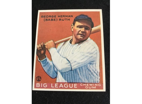George Herman BABE RUTH Big League Chewing Gum Baseball Card