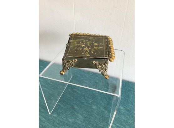 Stunning Sterling Silver Trinket Box With Brass Accent