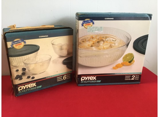 Pyrex Covered Bowls In Box Lot Of 2