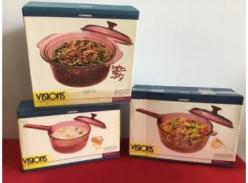 Vintage Visions Ware 3 Piece Lot In Box