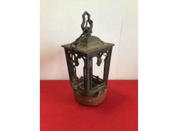 Early Cast Iron Hanging Light Fixture