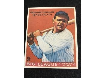 George Herman BABE RUTH Big League Chewing Gum Baseball Card