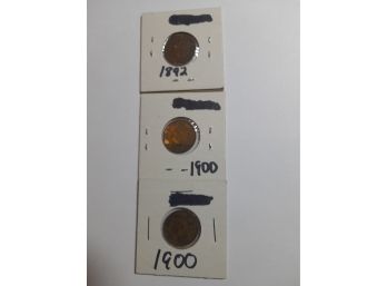 1 1892 And 2 1900  Cents