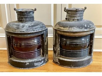 Vintage Nautical Port & Starboard Lights From Durkee Marine Products Corp - Staten Island NY