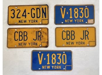 Set Of Vintage New York State License Plates