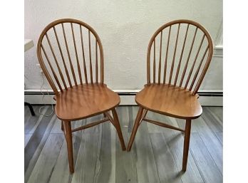 Pair Of Wooden Dining Chairs