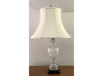 Cut Glass Table Lamp With Marble Base