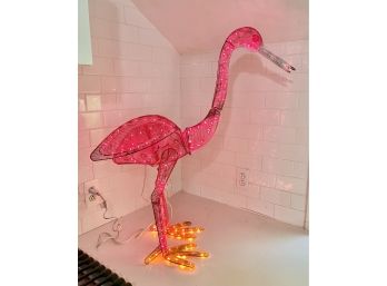 Lighted Animated Flamingo Sculpture