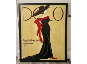 Large Deco Exposition Francaise Fashion Show Painting On Canvas