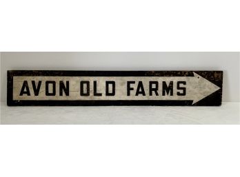Vintage Hand Made Wooden Avon Old Farms Sign