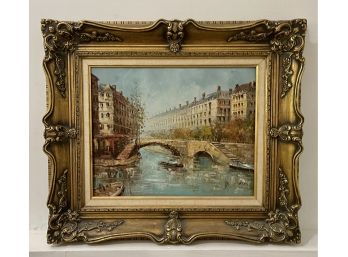 Vintage Oil Painting Of Venetian Scene Signed C. Alexis