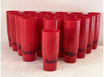 Lot Of 200 Plastic Drinking Cups - Marked Satisfaction From The Rolling Stones