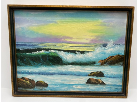 Original Seascape Oil Painting, Signed