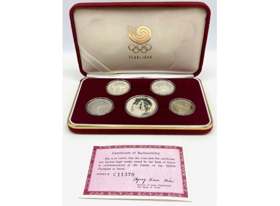 1988 Seoul Olympics Silver Coins With Certificate Of Authentication Series III C11370