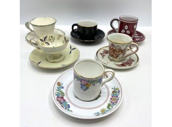 6 Vintage Fine China Tea Cups & Saucers: Spode, Italy, Occupied Japan, Holland & More