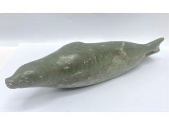 Eskimo Inuit Soapstone Hand Carved Seal Sea Lion, Canada With Appraisal