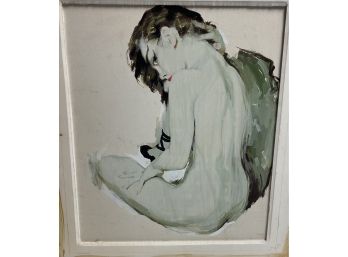 Fabulous Female Nude Watercolor 1930s-40s  Unsigned . From An Art Collection In Ct .
