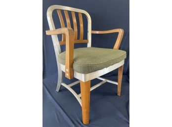 Mid Century Shaw Walker Mixed Wood And Metal Armchair