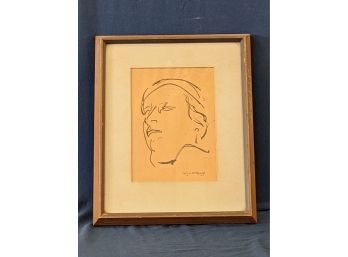 Listed Artist William H. Littlefield Signed And Dated 1929 Pen And Ink Portrait