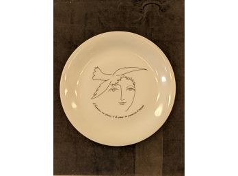 Framed Paul Eluard And Pablo Picasso Limoges Peace Plate