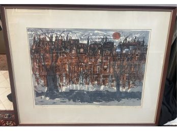 MCM Lithograph. City Image  By Sylvia  Rantz  Listed American Artist Low  Edition  Of 36   . Pencil Signed