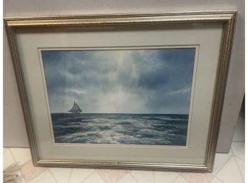 Ct . Listed Artist Bill Ely . Watercolor .  Sailboat