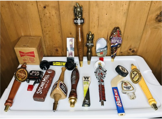 Big Lot Of Beer Tap Handles And Rare Telephone Handle