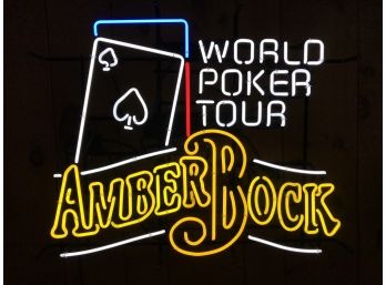 Amazing WORLD POKER TOUR AMBER BOCK Neon Sign
