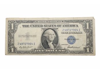 1935F Silver Certificate Dollar Bill