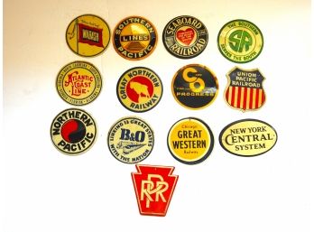 Old Tin Railroad Badges NYC B&O Union Pacific And More
