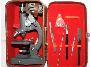 Vintage 3 Lens Microscope Kit In Original Case