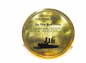 Brass Titanic Compass In Original Box