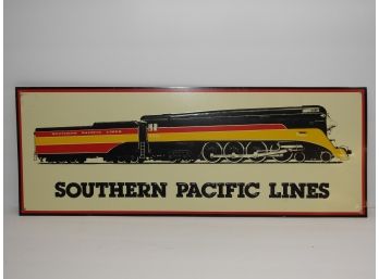 Vintage Southern Pacific Railroad Tin Sign  7 X 17