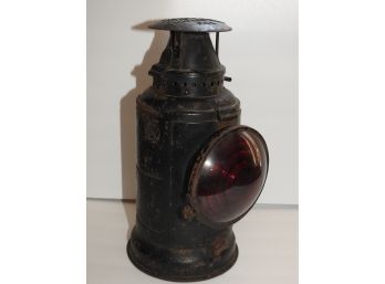 Early Adlake Railroad Lantern With Red Lens