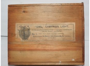 Old Owl Campaign Dove Tailed Box With Many Letters From 1945
