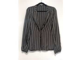 Vintage GUCCI Pin Stripe Silk Blouse European Size 42