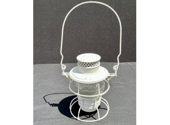 Vintage The Adams & Westlake Chicago-Elkhart-New York White Signal Lantern