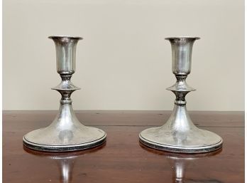 A Pair Of Beautiful Vintage Weighted Sterling Candlesticks