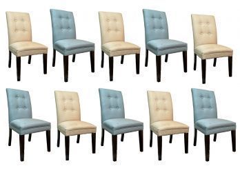 A Set Of 10 Modern Upholstered Dining Chairs