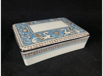 Wedgwood Dragon Blue And White Trinket Box